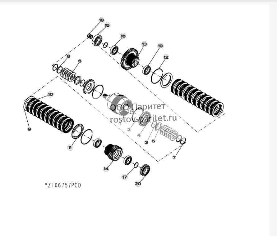 YZ106757 Вал четвертой ступени в сборе 